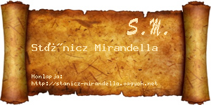 Stánicz Mirandella névjegykártya